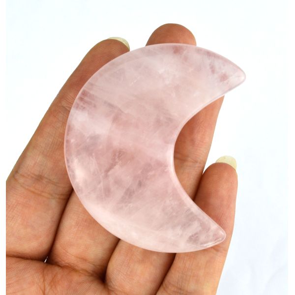 2024 Rose Quartz Mini Gua Sha Stone Crescent Shape Guasha stone Antique Imitation Style Convenient for Facial Massage