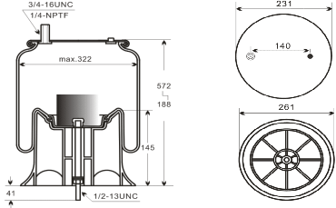1V9935 Truck Air Spring Suitable for Contitech 910175P548/Saf Holland 90-557-157