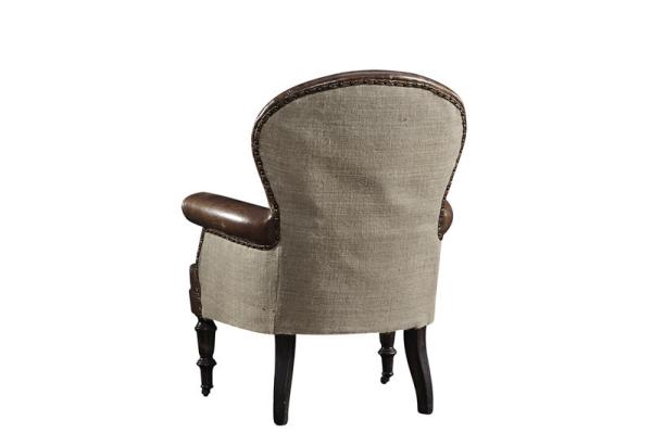 32'' American Vintage Cigar Leather High Back  Armchair Solid Wood Legs with wheels
