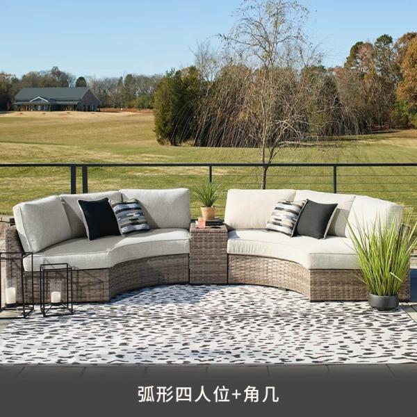 Outdoor Sofa Furniture, Patio Wicker Rattan Garden Set Waterproof And Sunproof Terrace Lounge Chair Nordic-style Garden