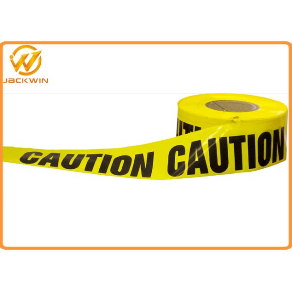 Custom Print Police Safety Warning Tape , PE Black and Yellow Warning Stripes 