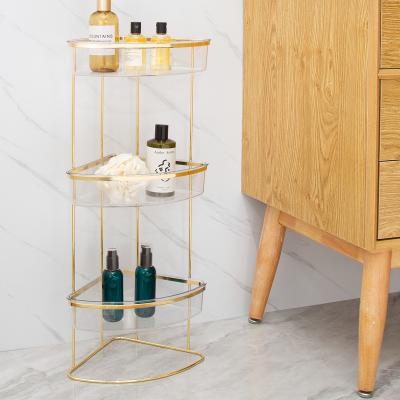 Triple Tier Metal Bathroom Shower Caddy ，Corner Metal Shower Shelf Standing
