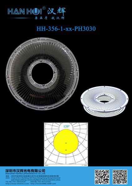 Lentille d'éclairage industriel étanche pour projecteur UFO sans éblouissement, taille 233×11,4 mm