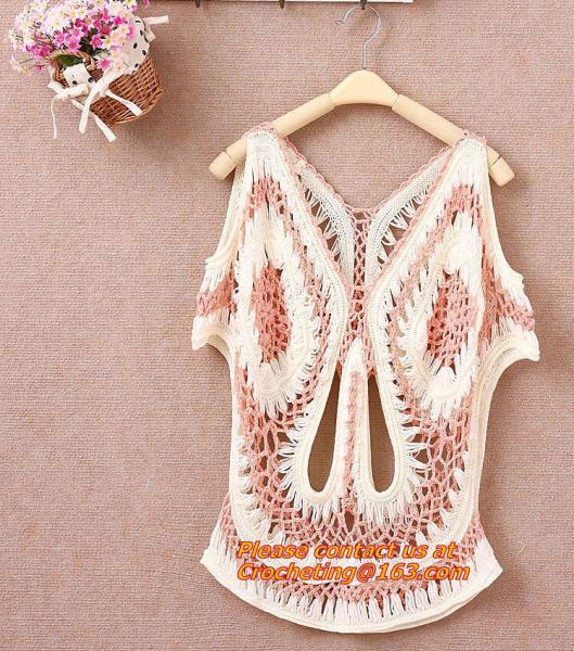 Blouse, Women, Hollow Out, Loose, Beach Crochet, Bikini, Blouses, Long Sleeve, Maxi Shirts