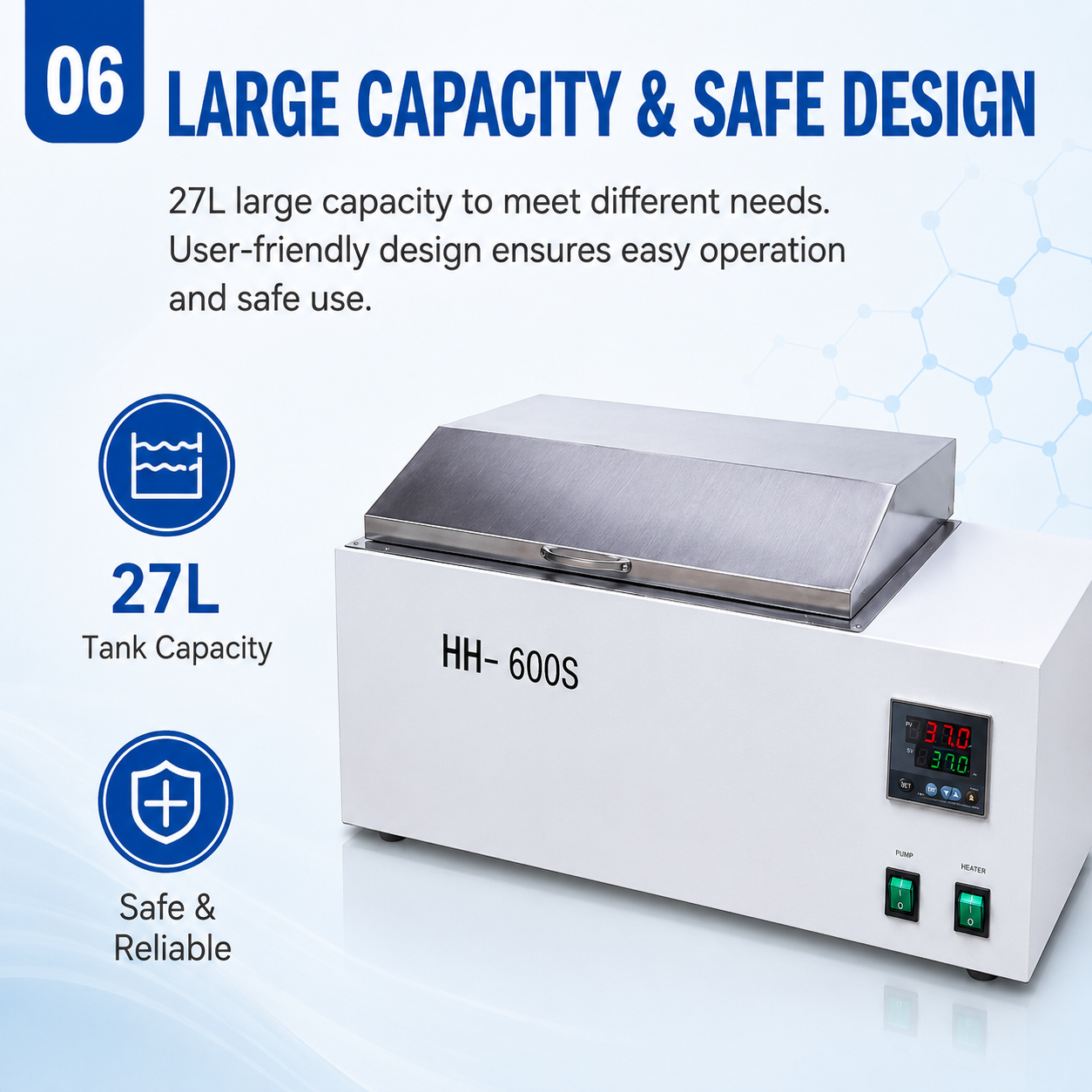 Cenlee 27L Digital Thermostatic Water Bath PID Temperature Control Circulating Heating for Laboratory Distillation Testing