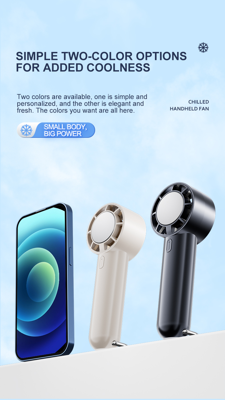 Factory Wholesale 2000mAh New Arrivals Custom LOGO USB Rechargeable Pocket Fan Portable Fan for Outdoor Mini Handheld Fan