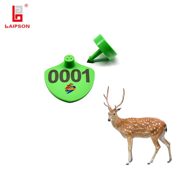 890Mhz Laipson New Good Quality UHF RFID Animal Ear Tag For Deer Swine Goat Tracking