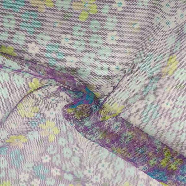 Sports Mesh 150cm Sunflower Printed Fabric 100% Polyester Anti Static
