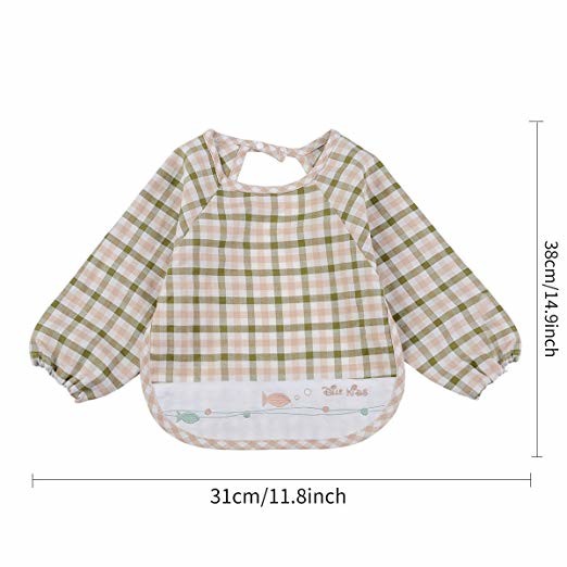 Soft Absorbent Baby Bandana Bib , 100% Organic Cotton Baby Coverall Bib