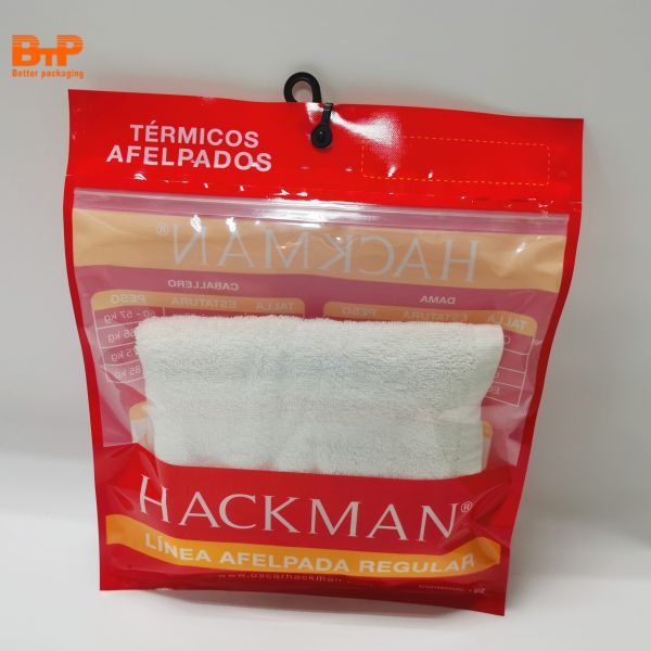 Customized Design Logo New Design Underwear Pack  Men Women Zip Lock Stand up Underwear Packaging Bags PE BAG WITH PE HOOK