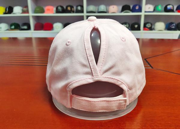 Hot Sale Pink 6 Panel Custom Your Own Logo Ponytail Baseball Sport Caps Hats For Women