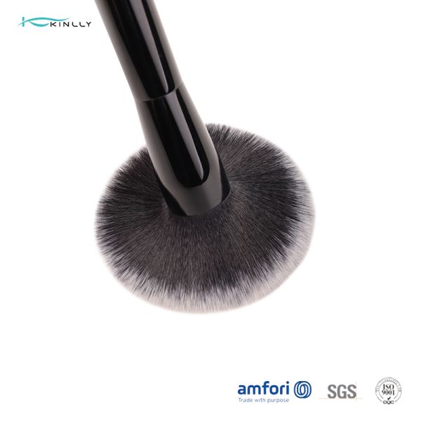 Brosse de lecture de maquillage de voyage de cheveux de synthétique de 100% avec la poignée en métal