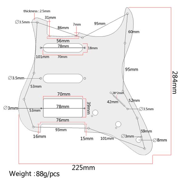 SSH 3Ply 11Hole Electric Guitar Pickguard Scratch Plate For FD ST Electric Guitars Pickguards Guitar Accessories Parts