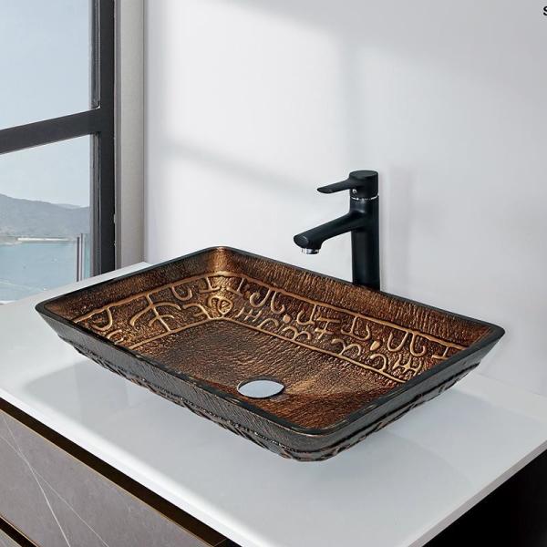Large Rectangular Vessel Sinks Bathroom Hot Melt Hand Drawing