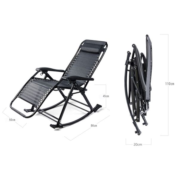 Custom Logo Sun Recliner Lounge Chair Outdoor Garden Camping Foldable Portable Chair