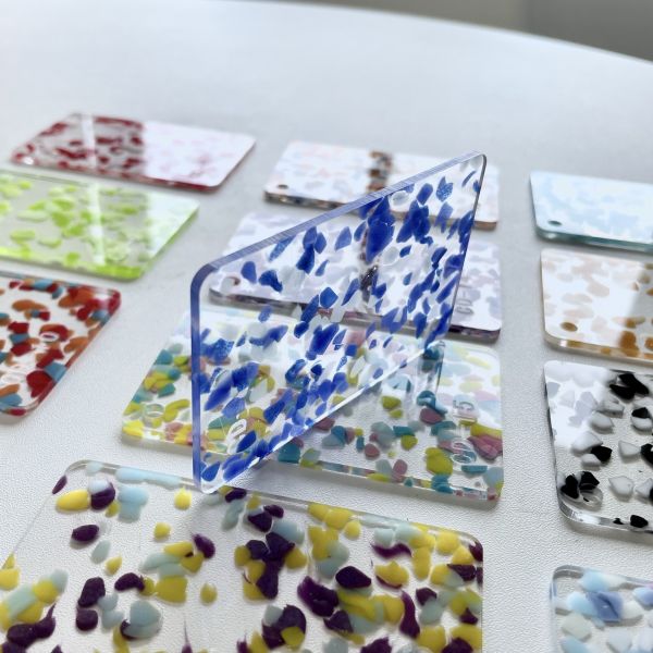 Panel de plexiglás acrílico con patrón de color especial transparente de 3 mm para artesanía de decoración