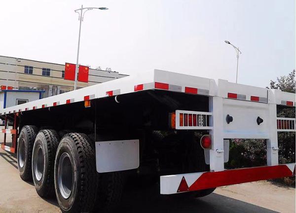 3 Axle Flatbed / Platform Semi Trailer for 20 FT/40FT/45FT Container Cargo Transport