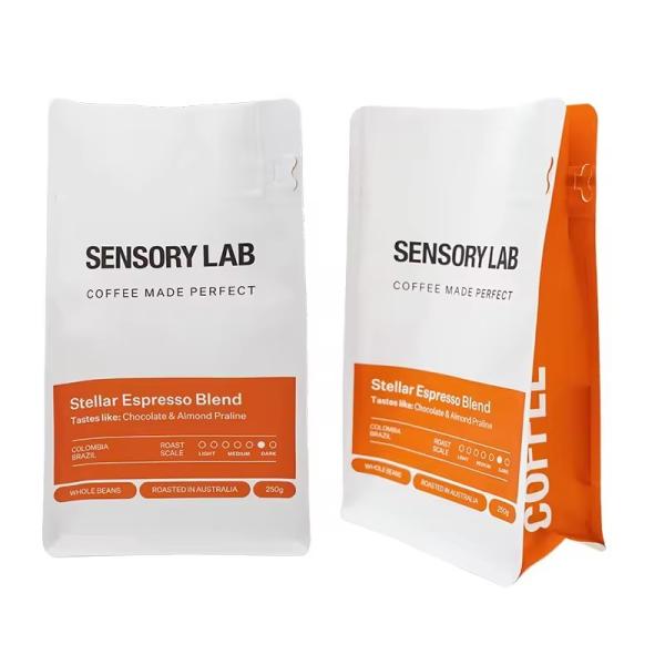 Custom Printed 250g 340g 500g  Biodegradable Side Gusset Pouch Plastic Mylar Foil Packaging Flat Bottom Bag