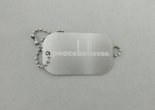 1.5mm Silver Personalised Dog Tags For Dogs , Aluminum Silk Screen Printing