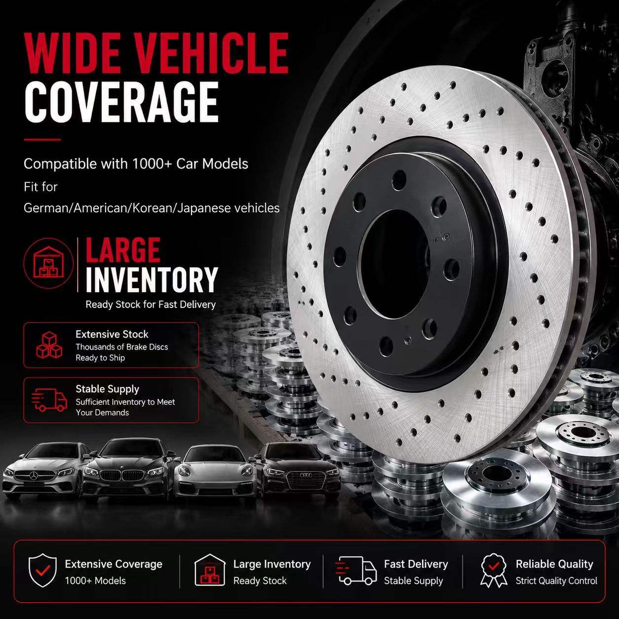 Carbon Ceramic Brake Discs With Geomet Technology Suitable For Multiple Vehicle Models For MERCEDES-BENZ SL 124 T-Model C-CLASS A0004212312 Auto Front Brake Disc Rotor for Mercedes Benz W205 C43 C450
