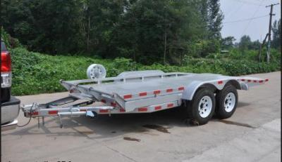 Double Axles 20x6 Flatbed Tandem Car Carrier Trailer , Car Transporter Trailer