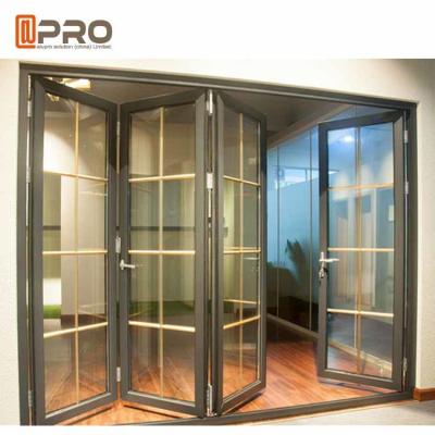 Quadro de alumínio Porta de vidro dobrável Quebra térmica Sistema de alumínio Design porta dobrável bi porta dobrável