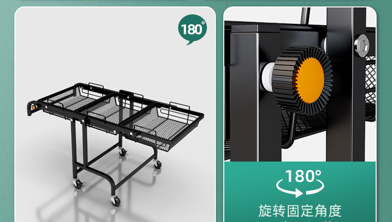 Anti Corrosion Telescopic 25kg Bearing Metal Trolley Cart