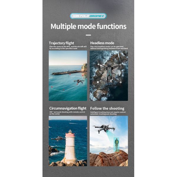 Профессиональный 4K HD ESC с двойной камерой Мини-Дрон H35 Бесбросовый оптический поток WIFI Квадрокоптер Удаленное управление препятствий