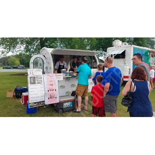 Фабрика гамбургеров на открытом воздухе Мобильный трейлер быстрого питания с кухней из нержавеющей стали