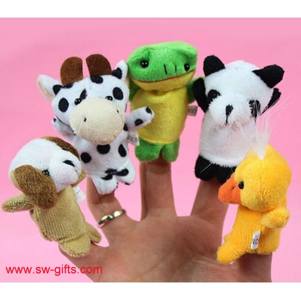 Cartoon Biological Animal Finger Puppet Plush Toys Child Baby Favor Dolls Christmas Gifts