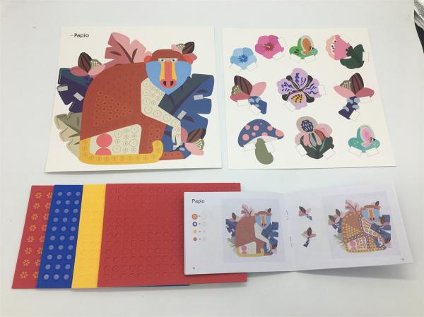 Kids Educational Set Game Puzzle / Children Handmade Toy Animal Mosaic Paintings