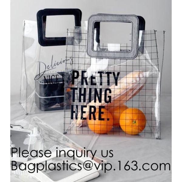 Amazon Ebay Hot Selling Clear Pvc Tote Bag Transparent Handbag Shoulder Bag,Stadium Wholesale PVC Transparent Clear Tote