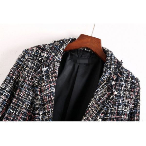 women long tweed shell coats jacket fashion dust coat