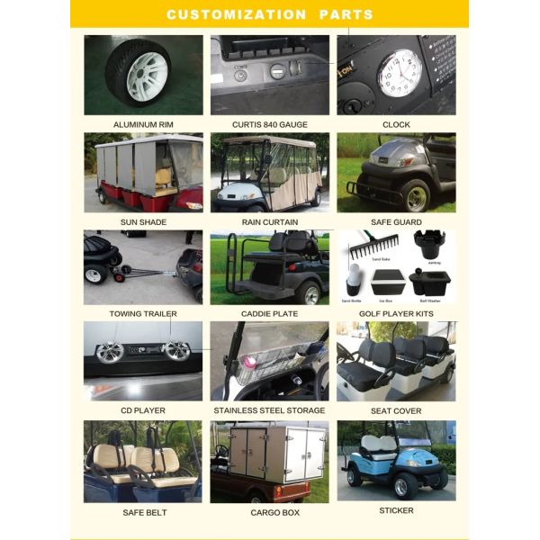 Safe & Comfortable Electric Golf Cart 6 Seats & 2 Rear for 8 Passengers High Speed Long Range