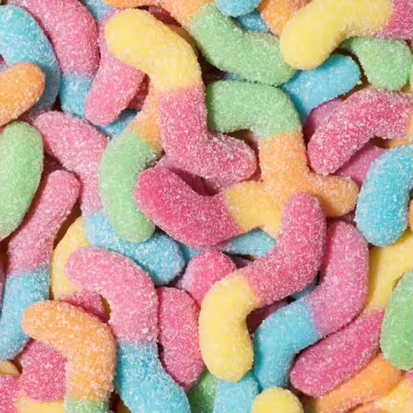 New Sour Fruty Ordinary Gummies Worm Jelly Candy Sweets Bulk Halal