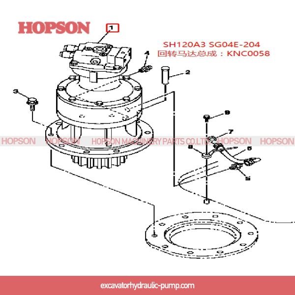 Diesel Excavator Swing Gear For SH120 SH130 E120B SG04 Excavator
