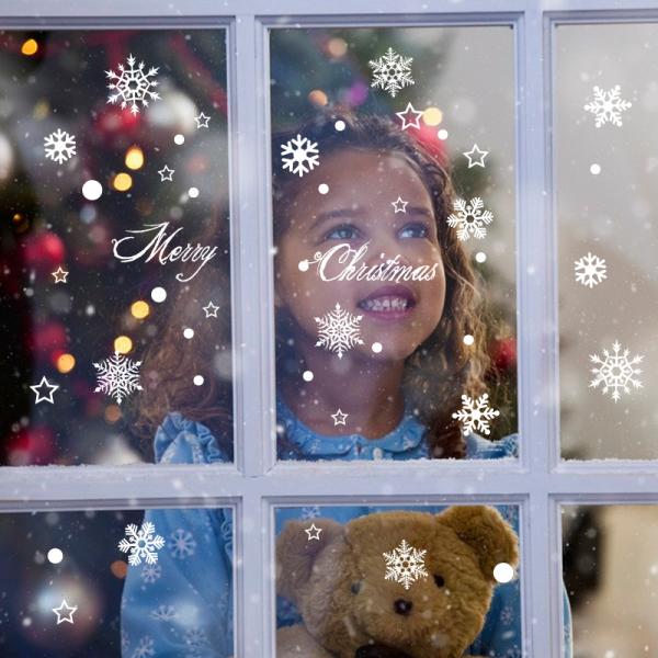 Self Adhesive Christmas Snowflake Stickers , Non Toxic Pvc Wall Sticker Easy To Operate