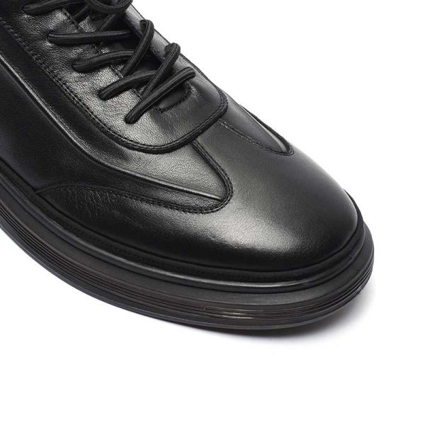 Breathable Euro 39 Size Mens Leather Sneakers Anti Skid Lace Up