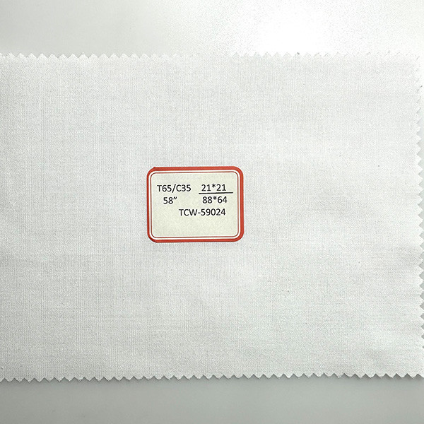 Plain Weave Cotton Blend Polyester Fabric 88*64 59 Inch Shirt Fabric