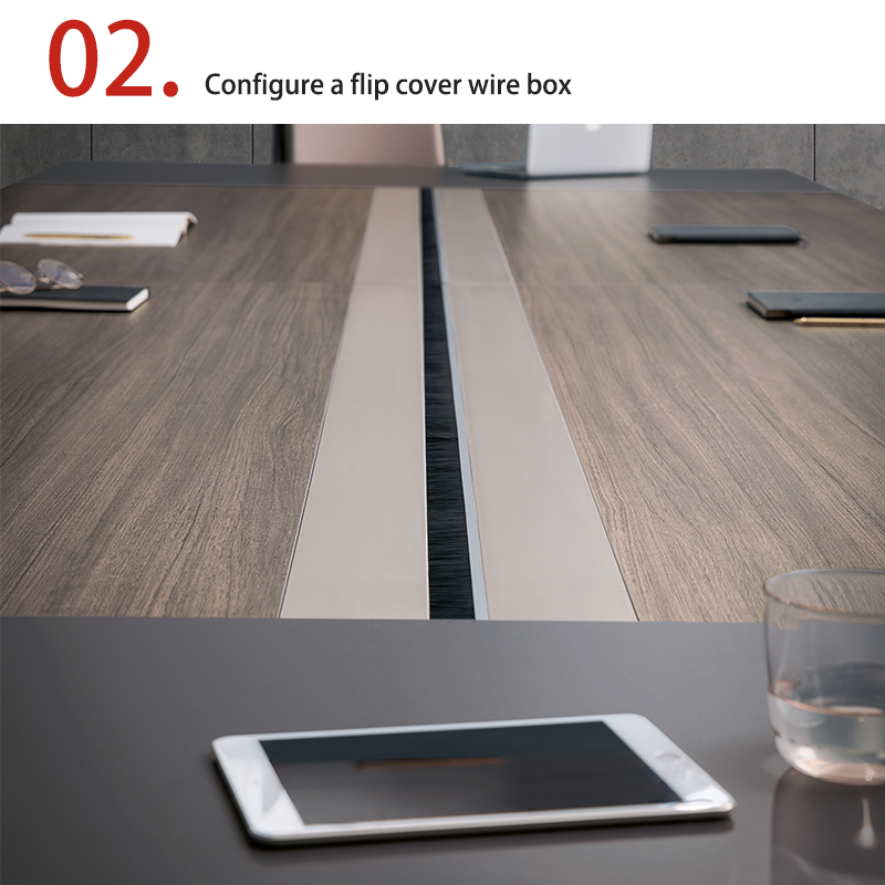 Morandi Color Conference Table Routing System Company Office Meeting Room Reception Desk and Chair Combination