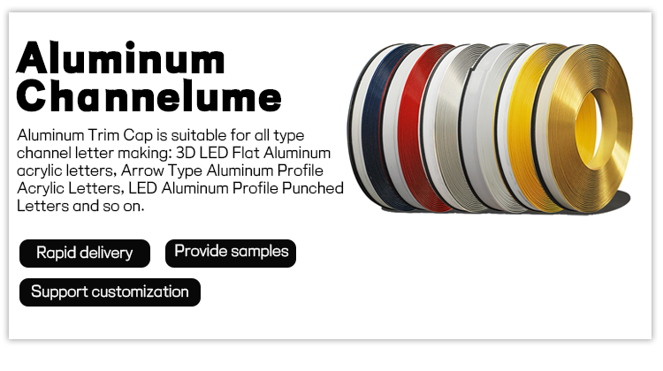 Coil d'aluminium de 7 cm avec capuchon en PVC pour le pliage des lettres de canal