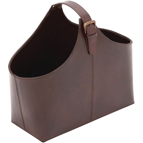 Leather Hand Basket Gift Storage Box For Wine / Sundries / Holiday Gift