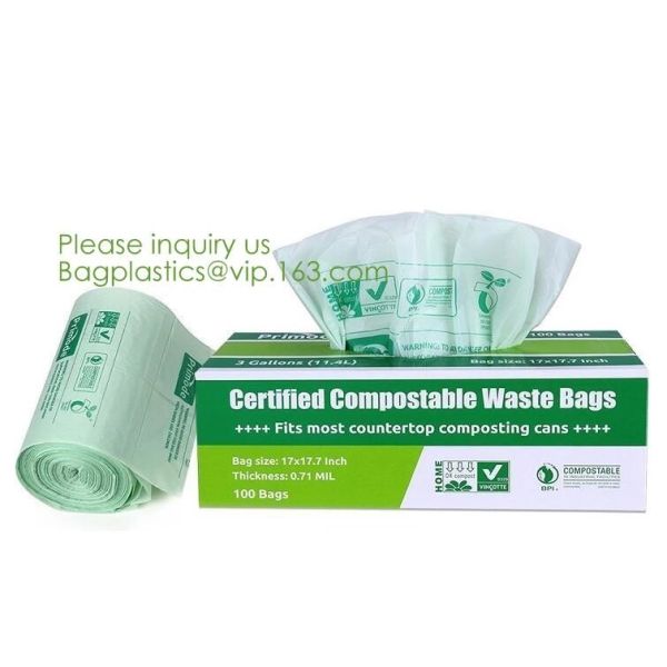 Hospital Medical Custom Cassava Scented Compostable Eco pack Bio Degradable Garbage Bags With Logo, Bagease Bagplastics