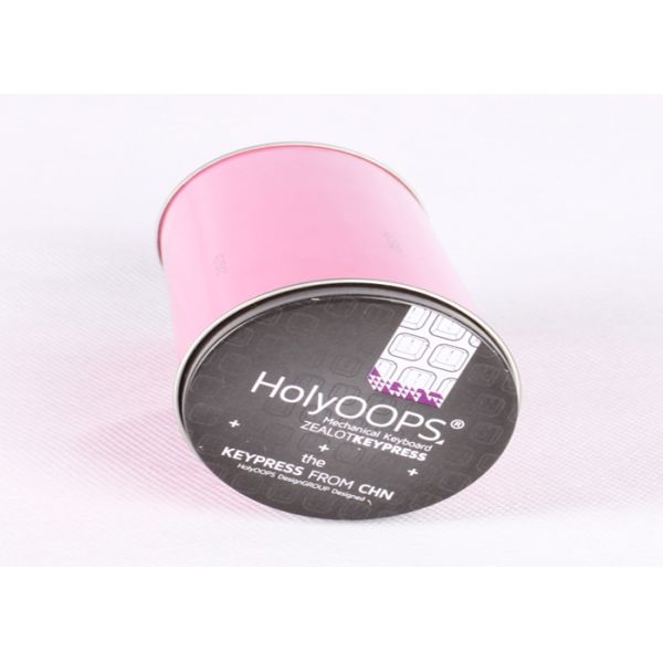 50 x 135 MM Metal Tea Tins With Lids , Pink Metal Storage Tins For Tea Packaging