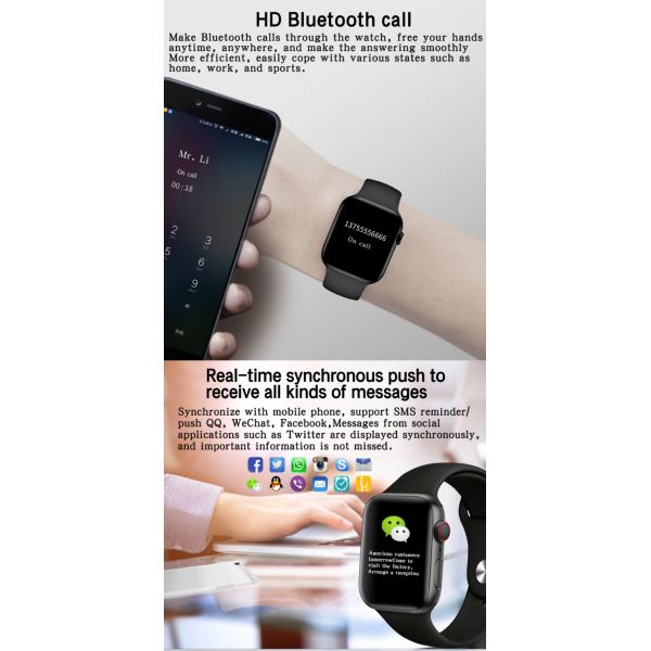 Silica Gel  1.75 Inch Touch Screen Smartwatch 170mAh Rechargeable