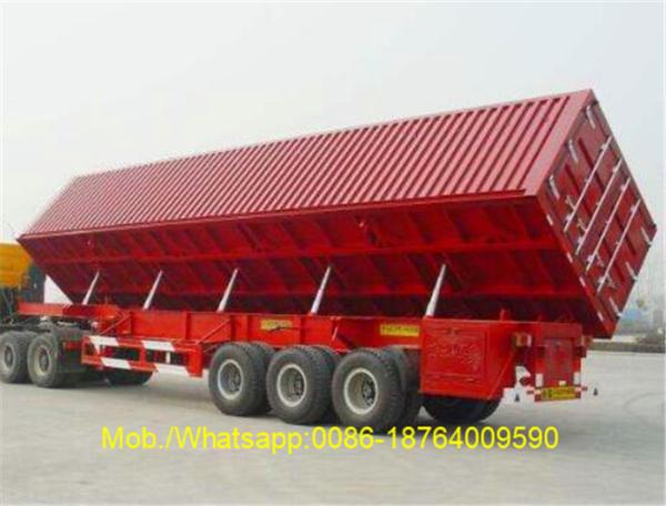 3 Axle 40T Container Flat Side Rollover Semi Dump Trailers / Side Dump Trailer