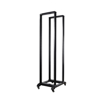 LE-RA Open Server Rack SPCC Quality Steel Powder Coated Finish 350mm 600mm Depth Options 19 Inch Standard 4-Post Mobile Open Frame Server Rack Adjustable Depth 18U-47U 600mm Width 120kg Load Capacity