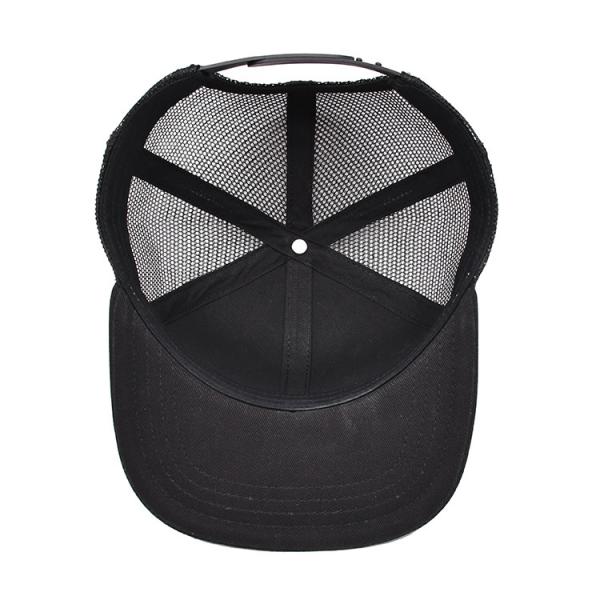 Boné de malha com aba plana e 2 ilhós Boné de caminhoneiro moderno e elegante ajustável Snapback chapéu de malha nas costas para homens e mulheres