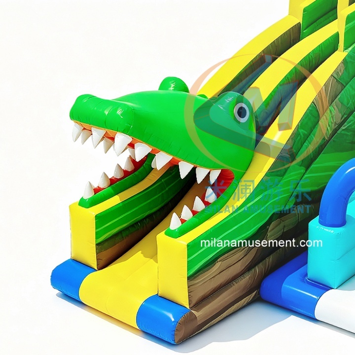 High-Quality Dinosaur Inflatable Slide Pool Park Combo – Crocodile Water Slide with Pool for Commercial Use