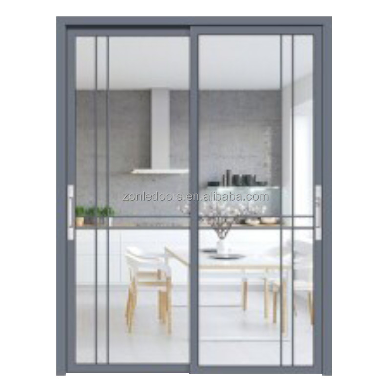 Luxury Hotel Hidden Sliding Shower Room Door Black Aluminum Profile Frame Factory Price
